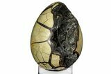 Septarian Dragon Egg Geode - Black Crystals #157899-1
